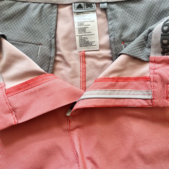 Adidas Dark Orange and Gray Pin Stripe Golf Shorts with Pockets Size 32 - Picture 2 of 5